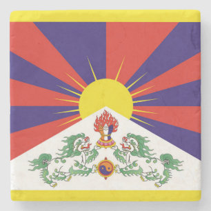 Dessous-de-verre En Pierre Drapeau du Tibet libre