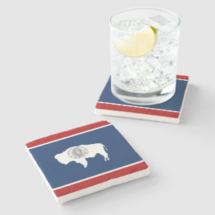 Dessous-de-verre En Pierre Drapeau du Wyoming