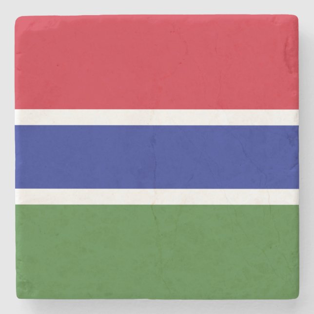 Dessous-de-verre En Pierre Drapeau Gambie (Devant)