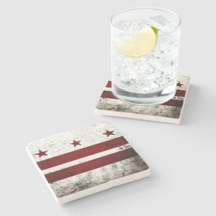 Dessous-de-verre En Pierre Drapeau grunge noir de Washington DC