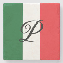 Drapeau italien avec Monogramme