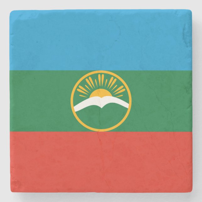 Dessous-de-verre En Pierre Drapeau Karachay Cherkessia (Devant)