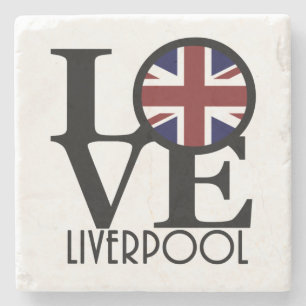 Dessous-de-verre En Pierre Drapeau LOVE Liverpool UK