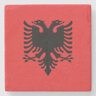 Dessous-de-verre En Pierre Drapeau patriotique albanais