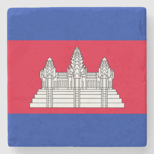 Dessous-de-verre En Pierre Drapeau patriotique cambodgien