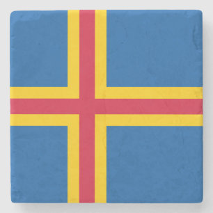 Dessous-de-verre En Pierre Drapeau patriotique des îles Åland