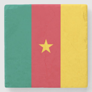 Dessous-de-verre En Pierre Drapeau patriotique du Cameroun