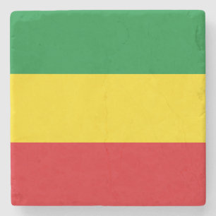 Dessous-de-verre En Pierre Drapeau rastafari éthiopien Rasta