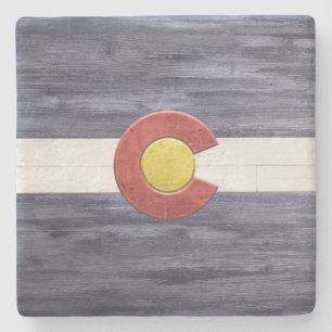 Dessous-de-verre En Pierre Drapeau rustique du Colorado