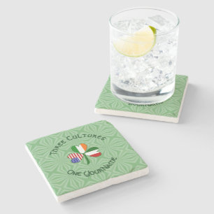 Dessous-de-verre En Pierre Drapeaux irlandais Shamrock Votre nom