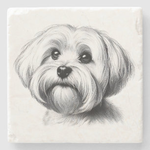Dessous-de-verre En Pierre Drawing maltese