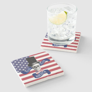 Dessous-de-verre En Pierre Drôle patriotique américain