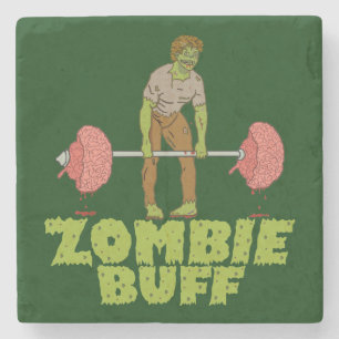Dessous-de-verre En Pierre Drôle Zombie Buff Poids Lifter