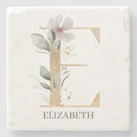 E Monogramme Floral Personnalisé