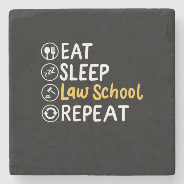 Dessous-de-verre En Pierre Eat Sleep Law School Répétition (Devant)