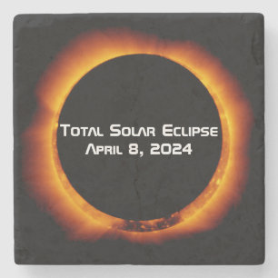 Dessous-de-verre En Pierre Éclipse solaire totale 2024