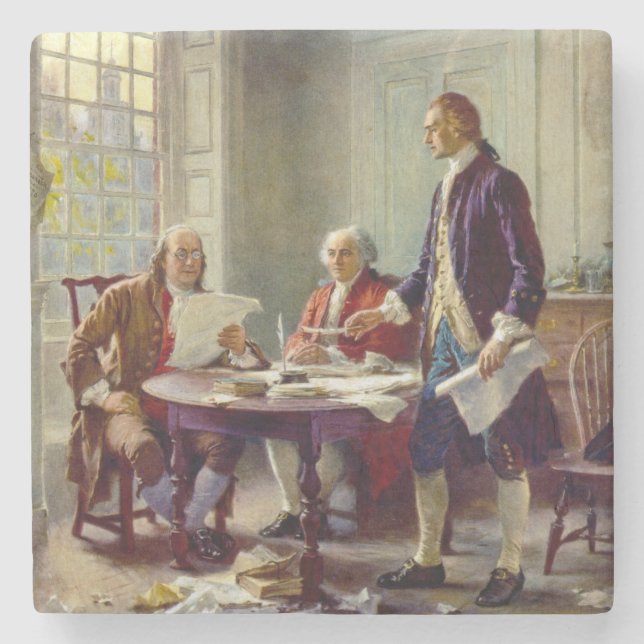Dessous-de-verre En Pierre Écrire la Déclaration d'indépendance (USA) (Devant)