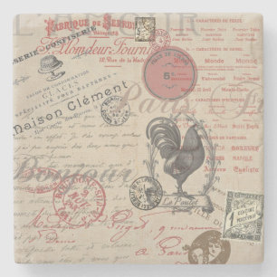 Dessous-de-verre En Pierre Écriture vintage de français Paris Typographie de