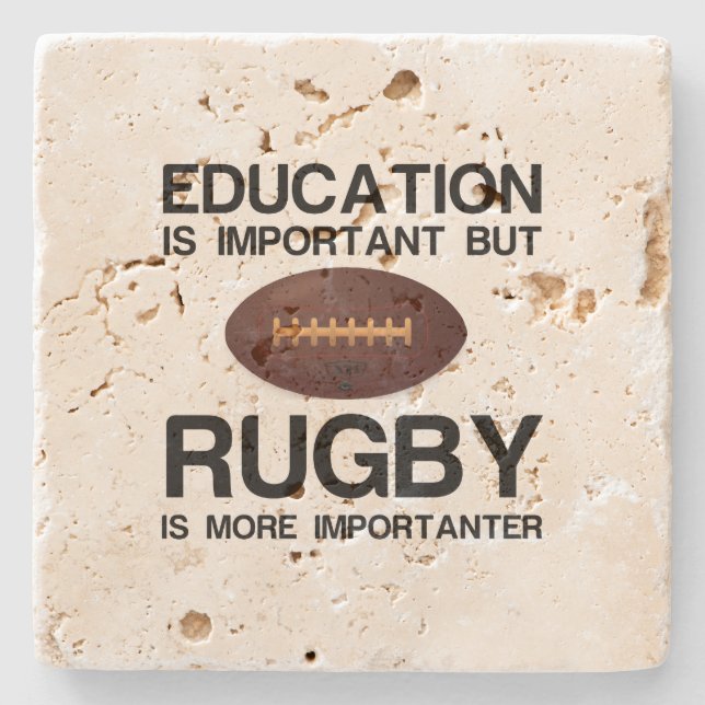 Dessous-de-verre En Pierre Éducation et rugby (Devant)