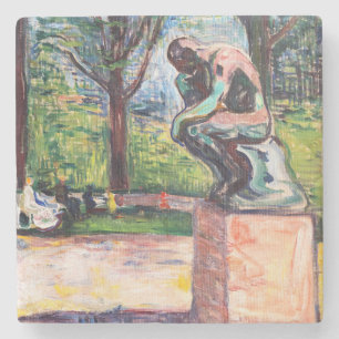 Dessous-de-verre En Pierre Edvard Munch - Le penseur de Rodin