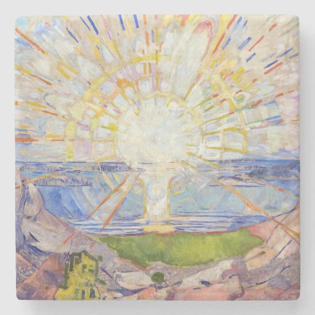 Dessous-de-verre En Pierre Edvard Munch - Le Soleil 1911 (Devant)