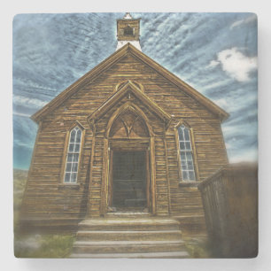 Dessous-de-verre En Pierre Église de la ville fantôme