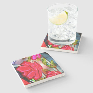 Dessous-de-verre En Pierre Élégance électrique en rose 