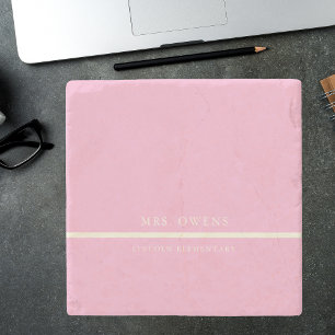 Dessous-de-verre En Pierre Elégant Rustique moderne rose enseignant cadeau