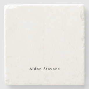 Dessous-de-verre En Pierre Élégant Simple Noir & Blanc Minimaliste