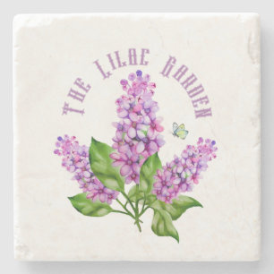 Dessous-de-verre En Pierre Élégante branche lilas aquarelle