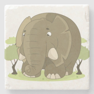 Dessous-de-verre En Pierre Eléphant de dessin