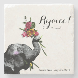 Dessous-de-verre En Pierre Éléphant joyeux - vivez pour le jour !