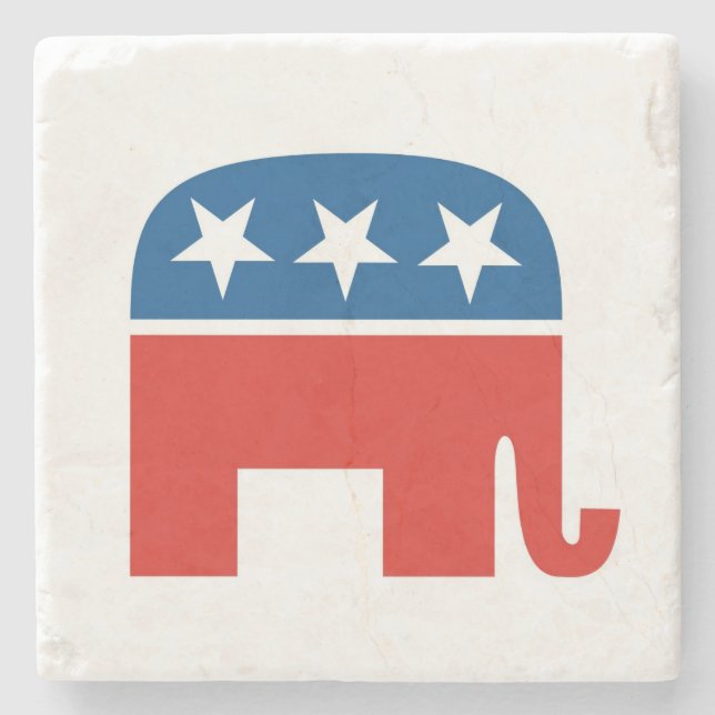 Dessous-de-verre En Pierre elphant du parti républicain américain (Devant)