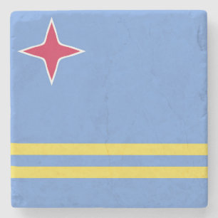 Dessous-de-verre En Pierre Emblème du drapeau d'Aruba