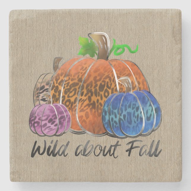 Dessous-de-verre En Pierre Empreinte de léopard Automne Citrouilles Automne S (Devant)