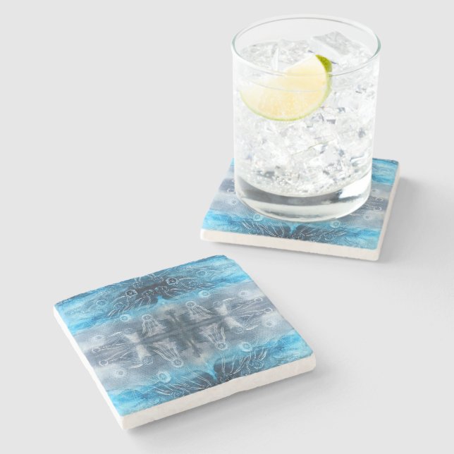 Dessous-de-verre En Pierre Empreinte de lune de méduse (Côté)