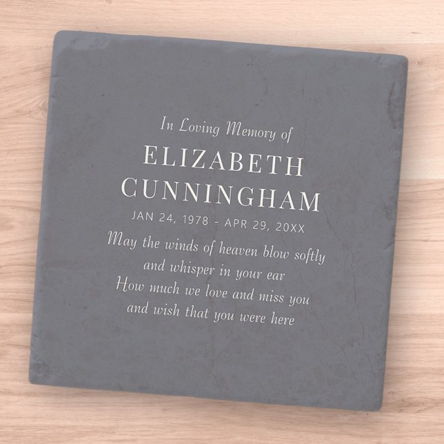 Dessous-de-verre En Pierre En Mémoire Amoureuse Mémorial Simple (Créateur téléchargé)