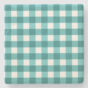 Dessous-de-verre En Pierre en vichy turquoise