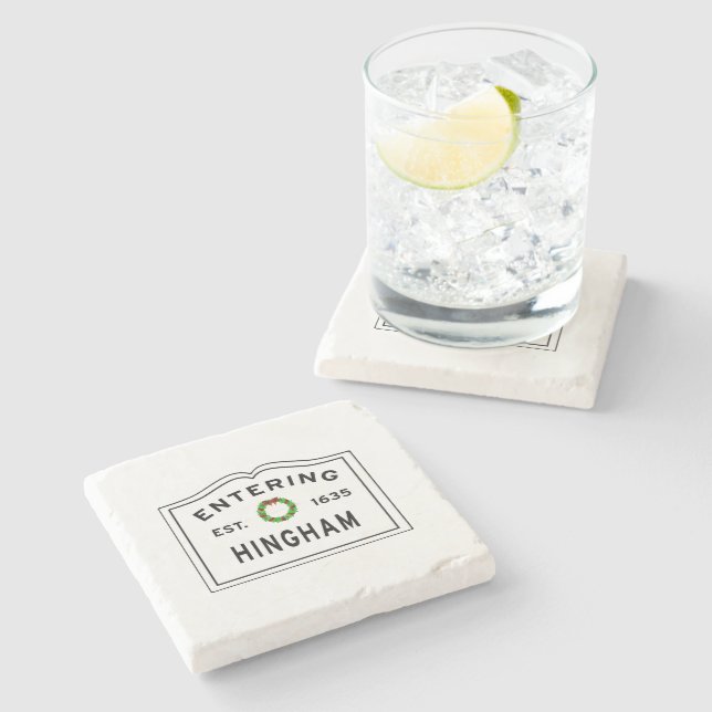 Dessous-de-verre En Pierre Entrée de Hingham MA (Côté)