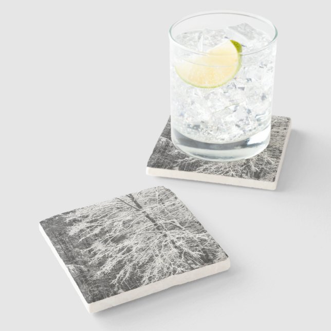 Dessous-de-verre En Pierre Érable En Neige (Côté)