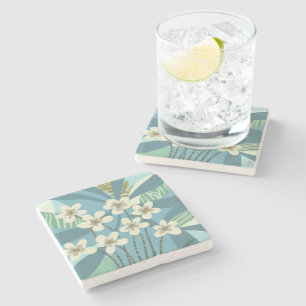Dessous-de-verre En Pierre Été Abstrait Floral moderne