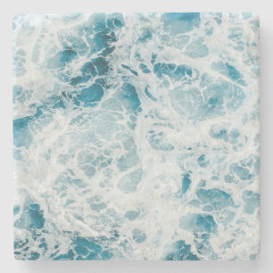Dessous-de-verre En Pierre Été Bleu Océan Vague