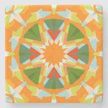 Étoile verte orange vif Kitsch Eclectique
