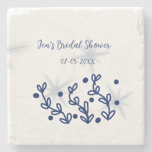 Dessous-de-verre En Pierre Étoiles bleues feuilles royale luxueuse douche de