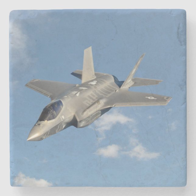 Dessous-de-verre En Pierre F-35 Lightning II Panther Jet Fighter dans le ciel (Devant)