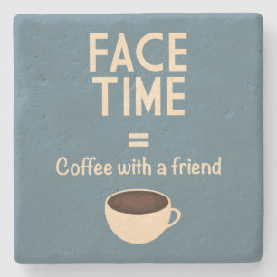 Dessous-de-verre En Pierre FaceTime = café avec un ami