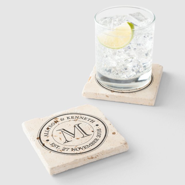 Dessous-de-verre En Pierre Faites à votre propre toile de jute le rétro (Côté)