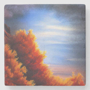 Dessous-de-verre En Pierre Fall Forest by the Ocean Marble Dessous de verre