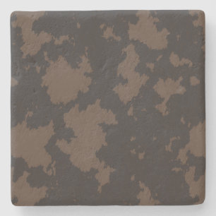Dessous-de-verre En Pierre Faux Vache Impression noir et Brown