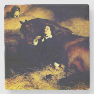 Dessous-de-verre En Pierre Femme et Cheval